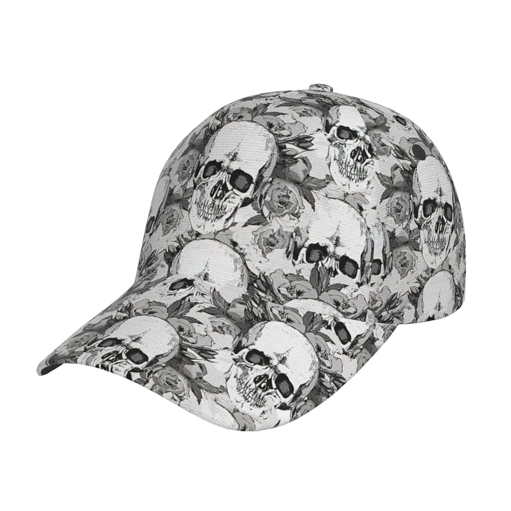 HGFVY Skull Skeleton Unisex Washed Baseball Cap Washed Soft